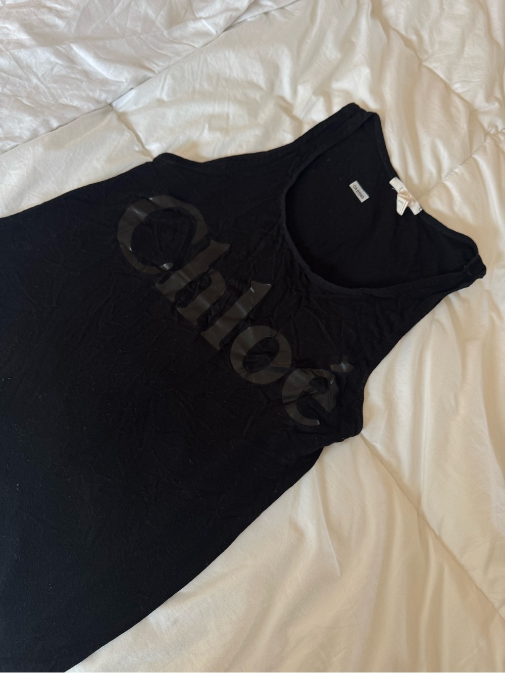 Y2K Chloe Black Sleeveless Logo Tank Top